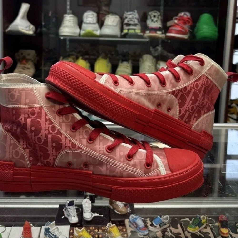 Dior B23 size 12 men’s Red High-Top Sneakers - Picture 2 of 6